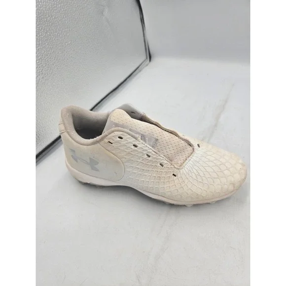 Under Armour 3Y White Baseball Softball Football Soccer Cleats Used - Picture 7 of 16